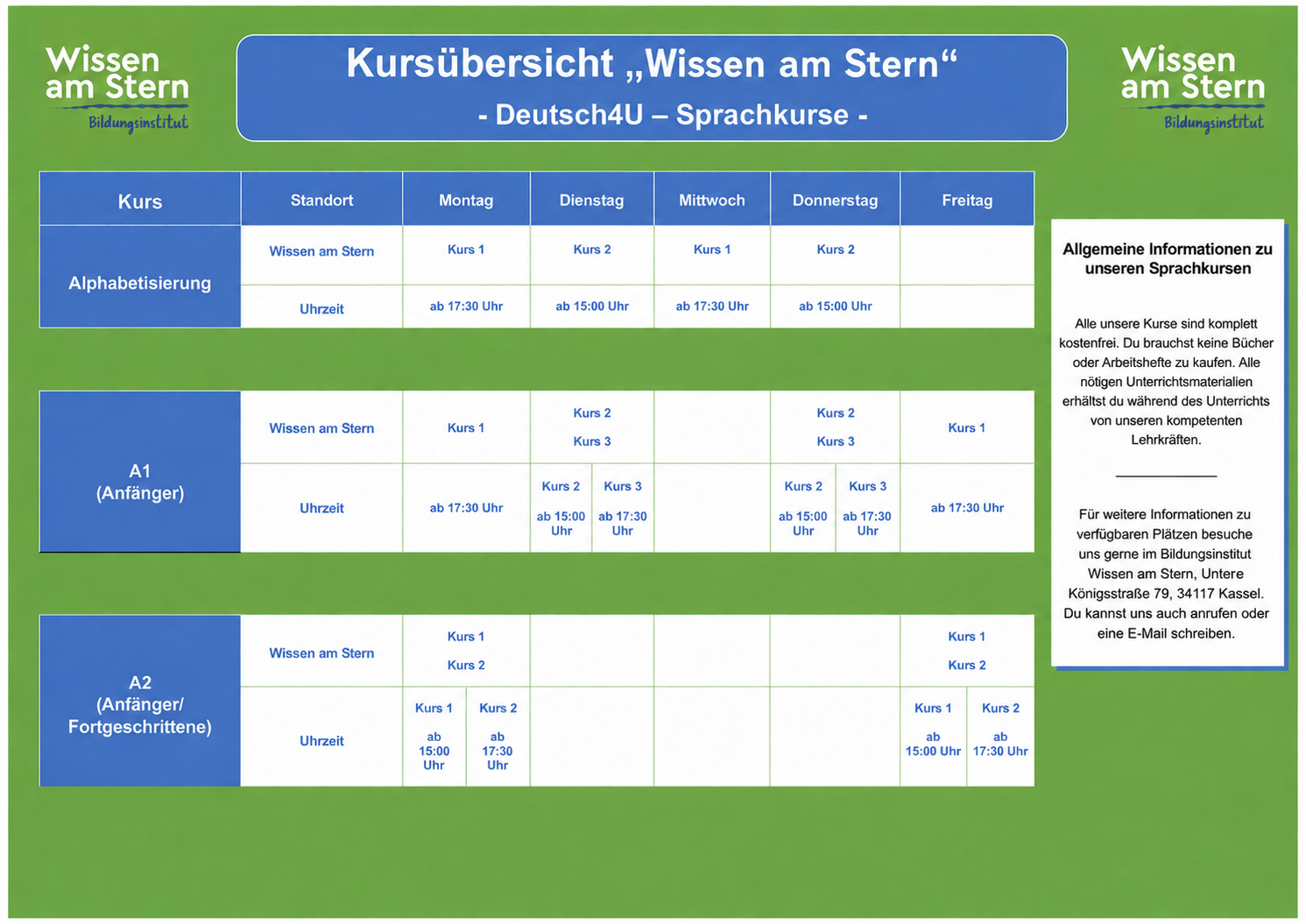 Kursübersicht – Wissen am Stern